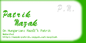 patrik mazak business card